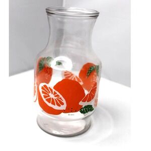 Vintage Anchor Hocking Orange juice carafe glass graphic Florida